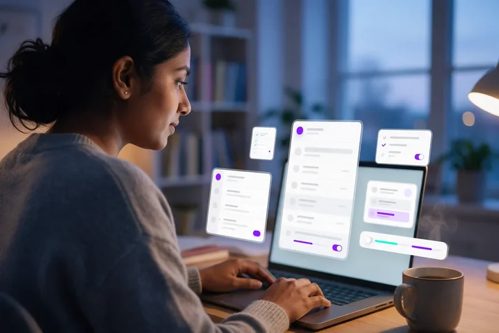Freelancers & Fiverr Sellers at work with an AI web worker