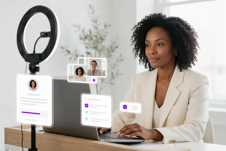 Coaches & Consultants at work with an AI web worker