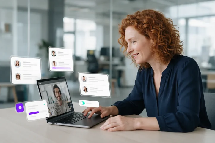 Recruiters at work with an AI web worker